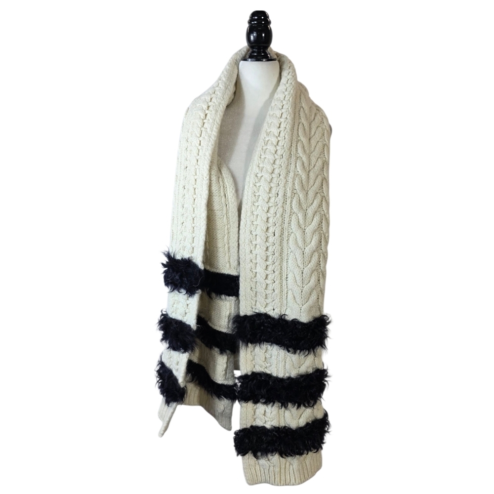 Nabro Japan chunky knit  stretcheable fur scarf